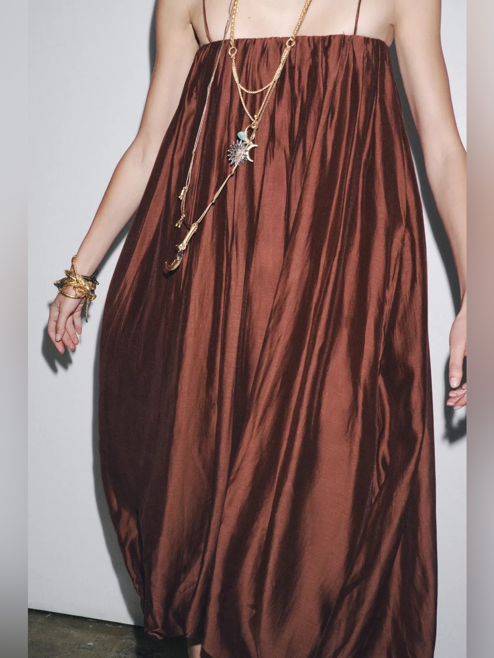 ZARA ZW Multi-Position Balloon Dress - Terracotta - Picture 2 of 16